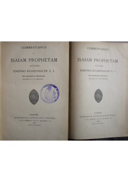Commentarius in Isaiam Prophetam Tom I i II 1887