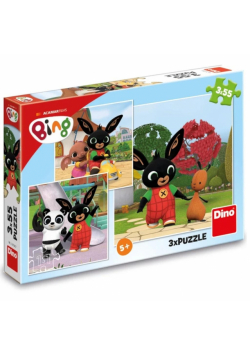 Puzzle Królik Bing, 3x55el