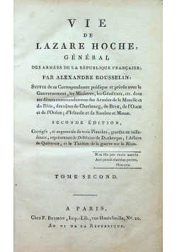 Vie De Lazare Hoche tom II