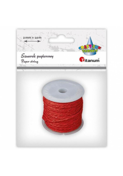 Sznurek papierowy 2mm 10m czerwono-złoty