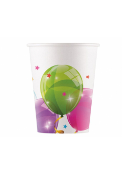 Kubeczki papierowe Sparkling Balloons 200ml 8szt