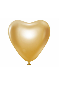 Balony B&C platynowe złote serca 30.5cm 6szt