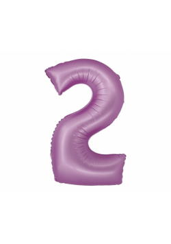 Balon foliowy Smart cyfra 2 lawendowy matowy 76cm