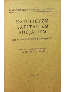 Katolicyzm Kapitalizm Socjalizm 1928 r.