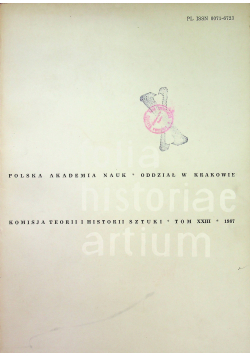 Folia historiae artium XXIII