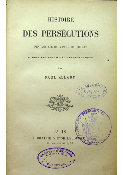 Histoire des persecutions 1885 r.