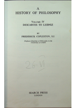 A history of philosophy volume IV