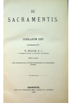 De sacramentis 1903 r.