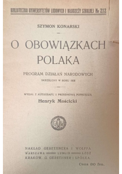 O obowiązkach Polaka 1918 r.