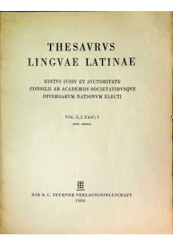 Thesavrvs Lingvae Latinae