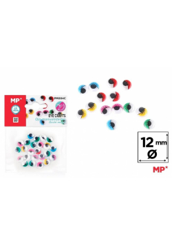 Oczy ruchome samoprzylepne kolorowe 12mm