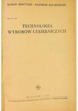 Technologia wyrobów cukierniczych