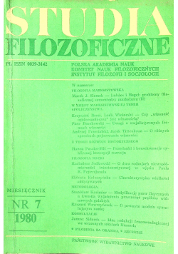 Studia filozoficzne nr 7 1980