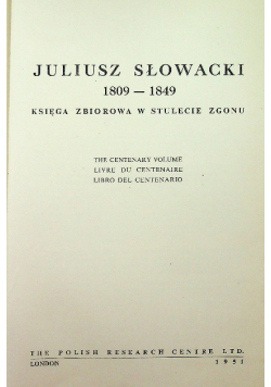 Juliusz słowacki 1809 - 1948