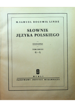 Słownik języka polskiego tom 2 reprint z 1855 r.