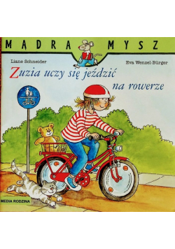 Mądra mysz Zuzia uczy się jeździć na rowerze