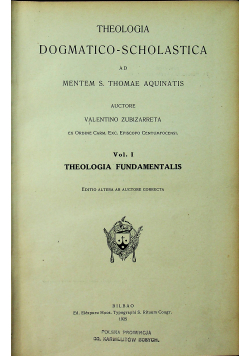 Theologia dogmatico scholastica ad mentem S Thomae aquinatis 1825 r