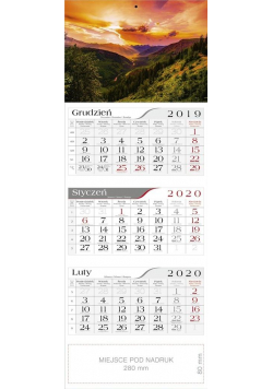 Kalendarz 2020 Trójdzielny Górski pejzaż CRUX