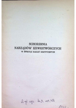 Schorzenia narządów krwiotwórczych 1946 r.