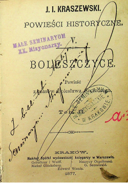 Powieści historyczne Boleszczyce 1877r