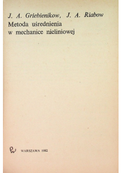 Metoda uśrednienia w mechanice nieliniowej