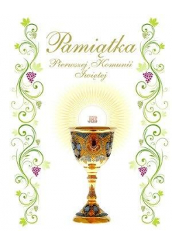 Pamiątka Pierwszej Komunii Św. (kielich, hostia)