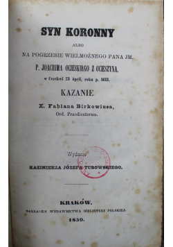 Kazania przygodne i pogrzebowe 1859r