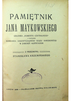 Pamiętniki Jana Maykowskiego 1909 r.