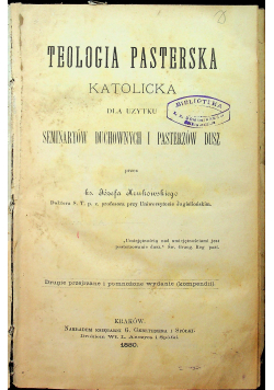 Teologia Pasterska Katolicka 1880 r