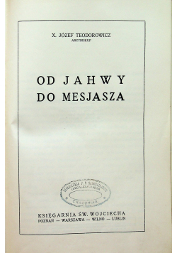 Od Jahwy do Mesjasza 1936 r