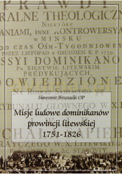 Misje ludowe dominikanów prowincji litewskiej 1751 - 1826