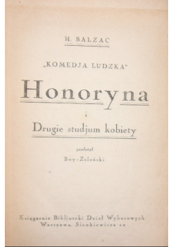 Honoryna i Drugie studjum kobiety, 1925 r.