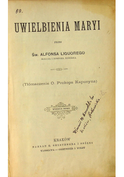 Uwielbienia Maryi 1896 r