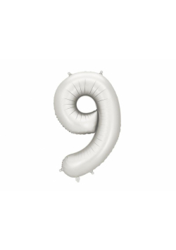 Balon foliowy cyfra 9 86cm srebrny