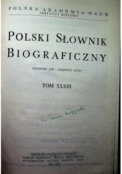 Polski słownik biograficzny XXXIII