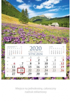 Kalendarz 2020 Jednodzielny Góry KM01