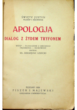 Apologja dialog z żydem tryfonem 1926 r