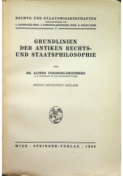 Grundlinien der Antiken Rechts und Staatsphilosophie 1948 r.