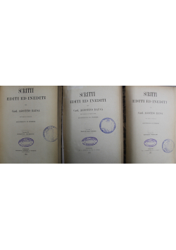 Scritti Editi Ed Inediti Tom od I do III ok 1902 r