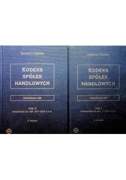 Kodeks spółek handlowych Komentarz Tom 1 - 2