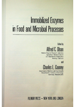 Immobilized enzymes in food and microbial processes