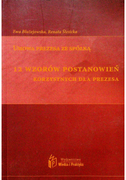Umowa prezesa ze spółką