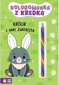 Królik i inne zwierzęta. Kolorowanka z kredką