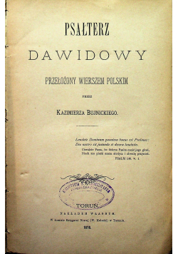 Psałterz dawidowy 1878 r.