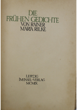 Die Fruhen Gedichte 1909 r.