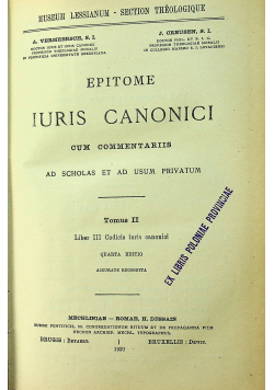 Epitome iuris canonici Tom II 1930 r