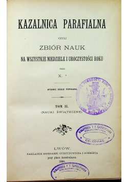 Kazalnica parafialna tom 2 1888 r.