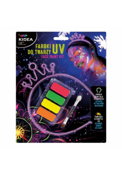 Farbki do twarzy UV + opaska świecąca w ciemności Kidea
