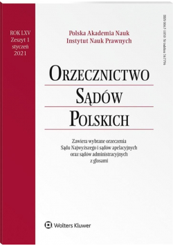Orzecznictwo Sądów Polskich 1/2021