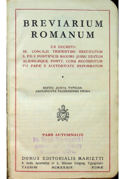 Breviarium Romanum 1939r